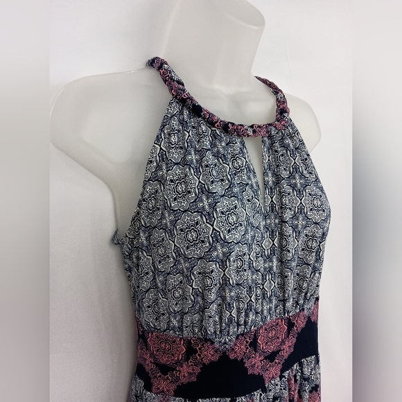 WISP Colorful Long Western Boho Chic Floral Halter Maxi Dress (#1,299) - Picture 5 of 9